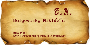 Bulyovszky Miklós névjegykártya
