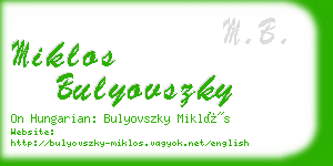 miklos bulyovszky business card